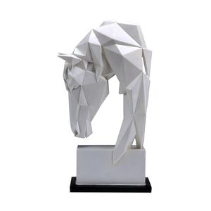 Pferdekopf-Ornamente, Tierharz, Heimdekoration, nordische geometrische Origami-Kunsthandwerk, Einrichtung, Wohnzimmer, Schreibtischdekoration, Statuette 220115