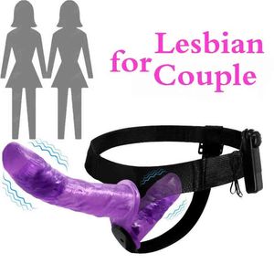 Nxy Vibrators Sex Multi Speed Double Dual Big Dildo Vibrator Lesbian Strap on Adult Toys for Woman Vagina Strapon 1220