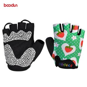 Märke Barn Bike Glove Half Finger Sommar Elastisk Antislip Skate Outdoor Sports MTB Kvalitet Cykla handskar för pojkar Tjejer