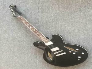 Wholesale Guitar Factory Custom New Jazz Chitarra elettrica Semi Hollow Body in nero 20150520