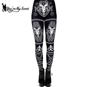 [Du bist mein Geheimnis] Tierbedruckte Leggings Gothic Pferd Frauen Mode Sexy Knöchelhosen Fitness Workout Leggin 4 Farben 210925