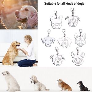 Hond Apparel Merk Cartoon Patroon Ontwerp Rvs Pet ID Cat Handelsmerk Naam Bone Bone Personalized Collar Teken