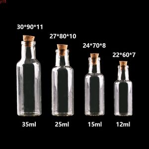 24pcs 12ml 15ml 25ml 35ml Small Glass Bottles with Cork Stopper Empty Spice Wish Jars Gift Crafts Vialsgood qty