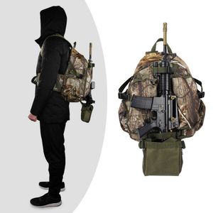 Men's Military Multi-function Large Capacity Backpacks Waterproof Camouflage Hunting Bags With Hunting Gun Holder Climbing Bags Q0721