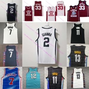 NCAA 2 Gigi Mamba Basket Basketball Jersey Irving 13 Harden Durant Lower Merion # 33 Bryant 1 Booker Williamson 12 Morant