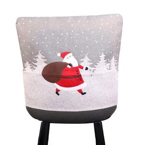 Chair Covers 1pc Christmas Dining Room Printed Slipcovers Xmas Arm Covering Santa Snow Man Holiday Cover