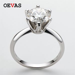 女性のためのオヴァス本当の3カラットD色の結婚指輪の女性100 スターリングシルバー輝く婚約パーティーファインジュエリー211116