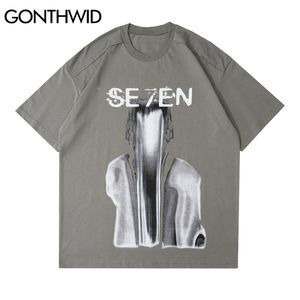 Oversized Streetwear Tshirts Hip Hop Creative Punk Rock Gothic Tee Shirts Mężczyźni Lato Harajuku Moda Krótki rękaw Topy 210602