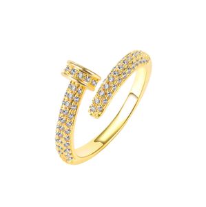 Zespół damski pierścionki złoty paznokcie z diamentem tytanem stal nierdzewna luksusowy styl kobiece biżuteria do dziewczyn przyjaciół siostra urodziny prezenty