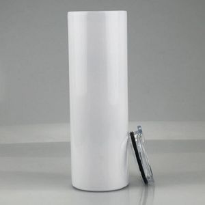 Sublimering Rak Skinny Tumbler Rostfritt Stål Blank Vit Skinny Cup med lock Cylinder Bo Ttle Gratis Fast Sea Shipping GGA4346