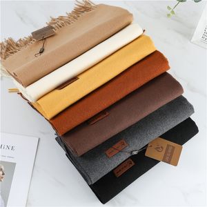 Wholesale head and neck warmer for sale - Group buy 2021 Winter Scarf For Women Shawls And Wraps Fashion Solid Warmer Thick Cashmere Scarves Pashmina Lady Neck Head Stoles Bandana