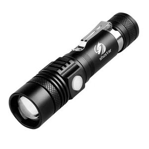 T6 LED مصباح يدوي الشعلة 3800Lumens Zoomable LED الشعلة ل 18650 بطارية الألومنيوم + شاحن usb + هدية مربع + هدية مجانية