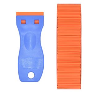 Blue Handle Scraper With Orange Plastic Blade Razor for Glue Film Sticker Remove Cleaning Tools Wholesale