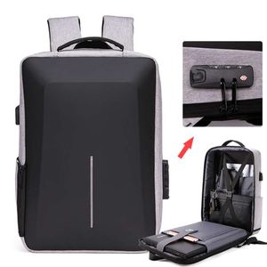 REJS Langt Anti-Theft Men Backpack Laptop 15.6 Cal Daily Work Business Mochila Wodoodporne Plecaki Podróży z ładowaniem Zaino 210929