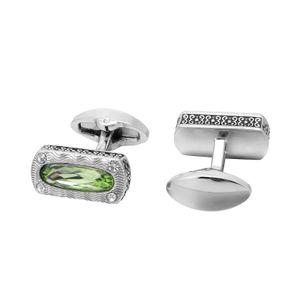 Gemelli di cristallo verde Gemelli della camicia dei monili per il gemello di modo di marca degli uomini Gemello di nozze Sposo Button Gemelli AE570853217876