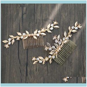 Jóias de jóias de pente de cabelo floral pente de cabelo floral feminino de zircão pérolas de jóias de jóias de folhas de folhas de folhas de folhas de folhas