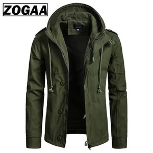 Zogaa Men Jacket Coat Military Wide-waisted Zip Up Casual Cotton Hooded Windbreaker Jackets Overcoat Fall Winter Male Outwear 211214