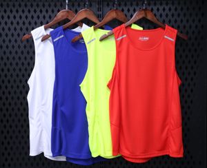 Spandex Erkekler / Kadın Koşu Formaları Gym Kolsuz Parça ve Alan Gömlek Maraton Ince Tank Spor Yelek Üst Eğitim