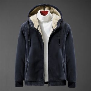 Yün Hoodie erkek Kuzu Yün Kapşonlu Hoody Kaşmir Tişörtü Artı Kadife Kalınlaşma Yaşlı Büyük Boy Kış Giyim L-8XL Y0809