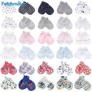 5Pairs born Baby Anti Scratching Gloves Cotton Scratch Mittens Cotton Baby Glove born Protection Face 211023