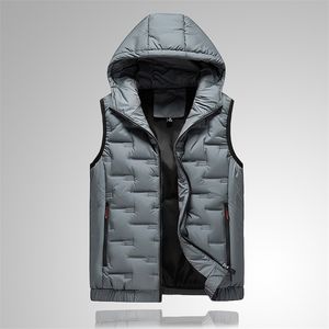 Winter Down Vest Men Casual Waistcoat Męska Kurtka Bez Rękawów Plus Size 5xl Ciepłe Kamizelki męskie Płaszcze 211108