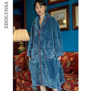 Solid Winter Plush Robes Vit Kimono Robe Fashion Bathrock Home Dress Sleepwear Peignoir Bröllop Brudtärna H3931