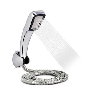 SHAI ABS 300 Holes High Pressure Rainfall Shower Head Set With Holder And Hose Shower Head Set Holder Water Saving Nozzle 210724