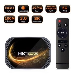 HK1 RBOX X4S Android 11.0 Amlogic S905X4 Smart TV BOX 4GB RAM 32GB 2.4G&5G Wifi 100M LAN Youtube 8K 4K Set Top Box