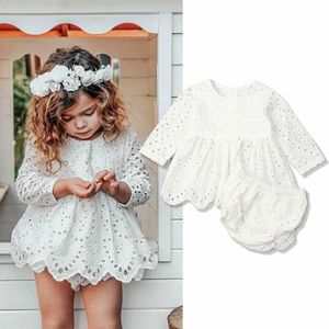 Newborn Baby Girl Kid Long Sleeve Top Dress Shorts 2PCS Outfit Clothes 0-24M Q0716