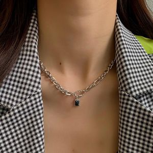 Pendant Necklaces Vintage Hip Hop Style Stainless Steel Necklace For Women 2021 Silve Streetwear Chain Grunge Choker Items