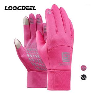 Ski Gloves LOOGDEEL Snow Winter Warm Full Finger Windproof Waterproof Screen Touch Wearable Anti-slip Snowboard