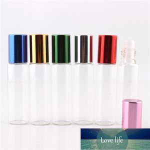 5ml 10ml 6st CLEAR GLASS ROLLER BUTTLER Rulla på flaskbehållare med boll för eterisk olja aromaterapi parfymer läpp