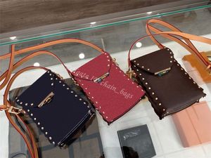 2021 SS Women Fashion Handbag Classic 1854 Delicate Floral Hardware Letter Cowhide Hasp Mobile Phone Package Bag Joker Cross Body Shoulder Bags With Packing Box