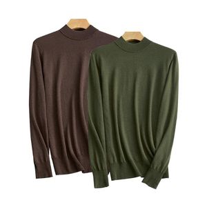 Wholesale thermals wool for sale - Group buy Men s Sweaters Solid Knitting Pullover Sweater Merino Wool Long Sleeve Mockneck Lightweight Thermal Shirts For Casual Or Dressy Wear