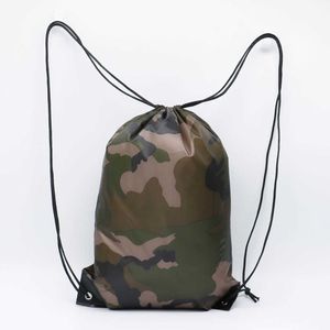 Neue Camouflage Wasserdichte Kordelzug Turnhalle Sport Fitness Tasche Faltbare Rucksack Wandern Camping Tasche Strand Schwimmen Tasche Y0721