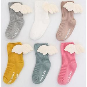 Bebek Sevimli Diz Yüksek Çorap 3D Melek Kanatları Çocuklar Toddler Şeker Renk Yumuşak Çorap Çocuk Bacak Imwate Girl_xm