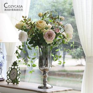 Furniture Accessories Royal Noble Roses Simulation Flowers European Living Room Large Flower Rose Home Decoration