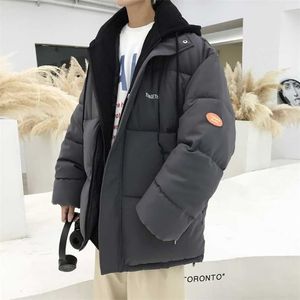 Vinterjacka män Hooded Parka Män Koreanska Long Jacket Coat Mens Windbreaker Parkas Oversize Warm Youth Clothes 4XL 5XL 211204