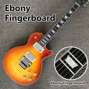 E-Gitarre mit Ebenholzgriffbrett, Decke aus Cherry Burst-Ahorn, E-Gitarre mit Floyed Rose Bridge