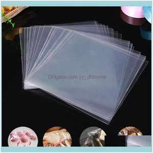 Wrap Event Festive Supplies Home Garden100pcs/väska transparenta OPP -plastpåsar för Candy Lollipop Cookie Packaging Cellophane Bag Wedding