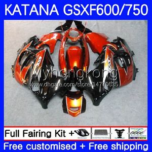 Body Orange Black Kit dla Suzuki Katana GSXF750 GSXF 600 750 CC GSX600F 03 04 05 06 07 18NO.63 600CC GSX750F GSXF-750 GSXF600 750CC 2003 2004 2005 2006 2007 OEM OEM