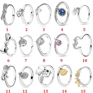 Memnon Jewelry Archi Classic Wish Ring 925 Sterling Silver Tree of Life Anelli per le donne Love Lock Heart Ring Brilliant Bow Anelli Jewellry
