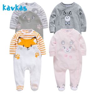 Kavkas Roupas Bebe De Velvet Aby Romper Ciepłe Zima Z Długim Rękawem Kombinezon Pluszowa Noworodka Dziewczynka Odzież Roupa de Bebes 210315