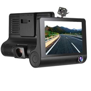 4,0 tums bil DVR 1080p Full HD-bil Dash Cam 3-objektiv Parkeringskärm Bakifrån Video Auto DVRs Natt Vision Kamera A4