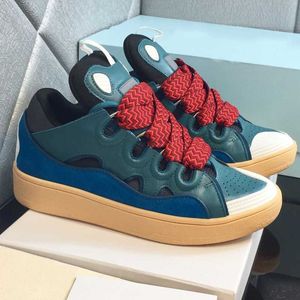 Grube Solowane Obuwie Przypadkowe Męskie i Damskie Buty Skórzane Klasyczne Sneakers Outdoor Lace Up Designer Marka Shoess Oddychający Non Slip