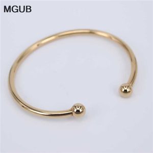 Fabrikpreis Edelstahl Gold Farbe Einstellbare Offene Manschette Männer Frauen Armbänder Trendy Einfache Armreifen Großhandel LH749 Q0719