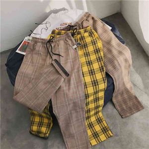 Privathinker男性女性韓国の黒い格子縞のカジュアルパンツメンズストリートウェアハーレムパンツ男性市松模様のズボンのプラスサイズ210723
