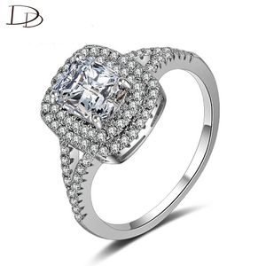 Vigselringar Dodo Lyxiga Dubbelskikt Små CZ Stone for Women Square Zircon Fashion Smycken Bridal Anillos DM003