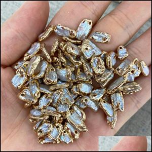 Charmsジュエリーの調査結果コンポーネント2個の天然真珠の小さなペンダントの緩いDiyのネックレスのaesporesのサイズ7x11-8x12mmのドロップの提供