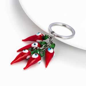 New Small Keychain Fashionable Personality New Red Pepper Chili Charm Keychain New Homeowner Jewelry for Women Men Teens G1019